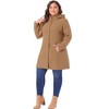 Agnes Orinda Women's Plus Size Elegant Single Breasted Detachable Hooded Trench Overcoats - 3 of 4