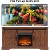 TV Stand with Fireplace for 65+ Inch TV, Farmhouse Entertainment Center with 18" Fireplace & Sliding Door, Wood TV Consoles for Living Room - 4 of 4