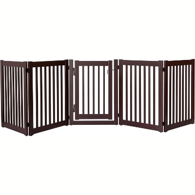 Dynamic Accents Highlander Series Solid Wood Pet Gates are Handcrafted by Amish Craftsman - 32 High - 5 Panel Walk Through - Mahogany