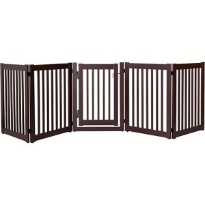 Dynamic Accents Highlander Series Solid Wood Pet Gates are Handcrafted by Amish Craftsman - 32 High - 5 Panel Walk Through - Mahogany - 1 of 2