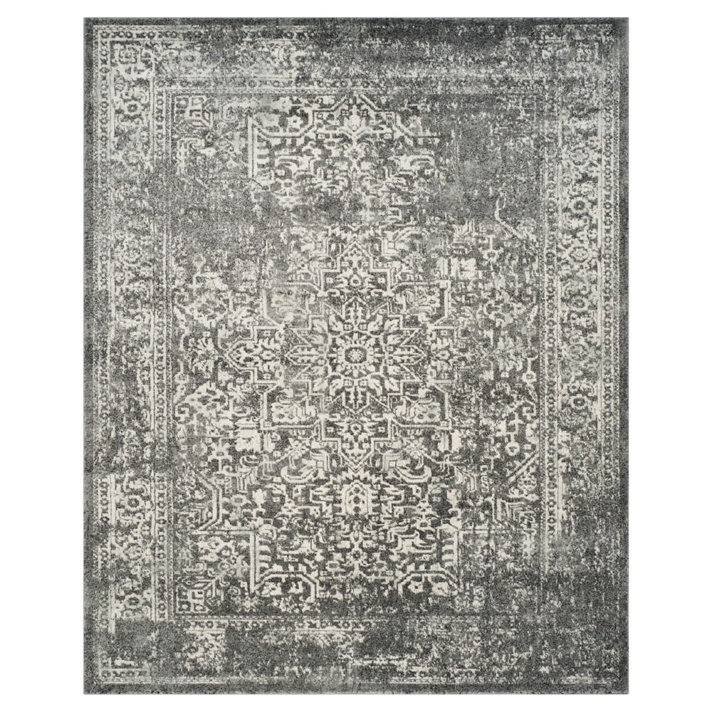 9'x12' Hestia Burst Loomed Area Rug Gray/Ivory - Safavieh