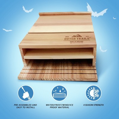 Natural Cedar Wood Two-Chamber Outdoor Bat Habitat