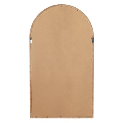 Vintage Farmhouse 26x46 Distressed White Wooden Arched Wall Mirror