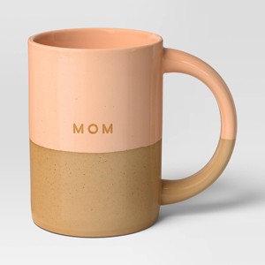 14oz Stoneware Mom Dipped Clay Mugs Peach - Room Essentials™ - 1 of 3