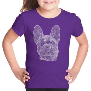LA Pop Art Girl's Word Art T-shirt - French Bulldog - 1 of 4