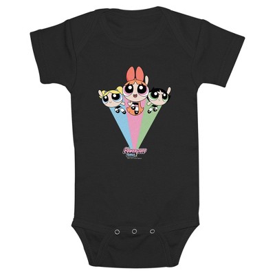 Infant's The Powerpuff Girls Rainbow Flight Bodysuit - Black - 6 Months ...