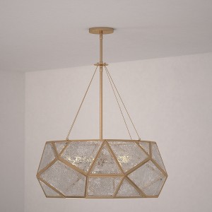 VAXCEL Euclid Brass Mid-Century Modern Pendant Light Mercury Glass - 1 of 4