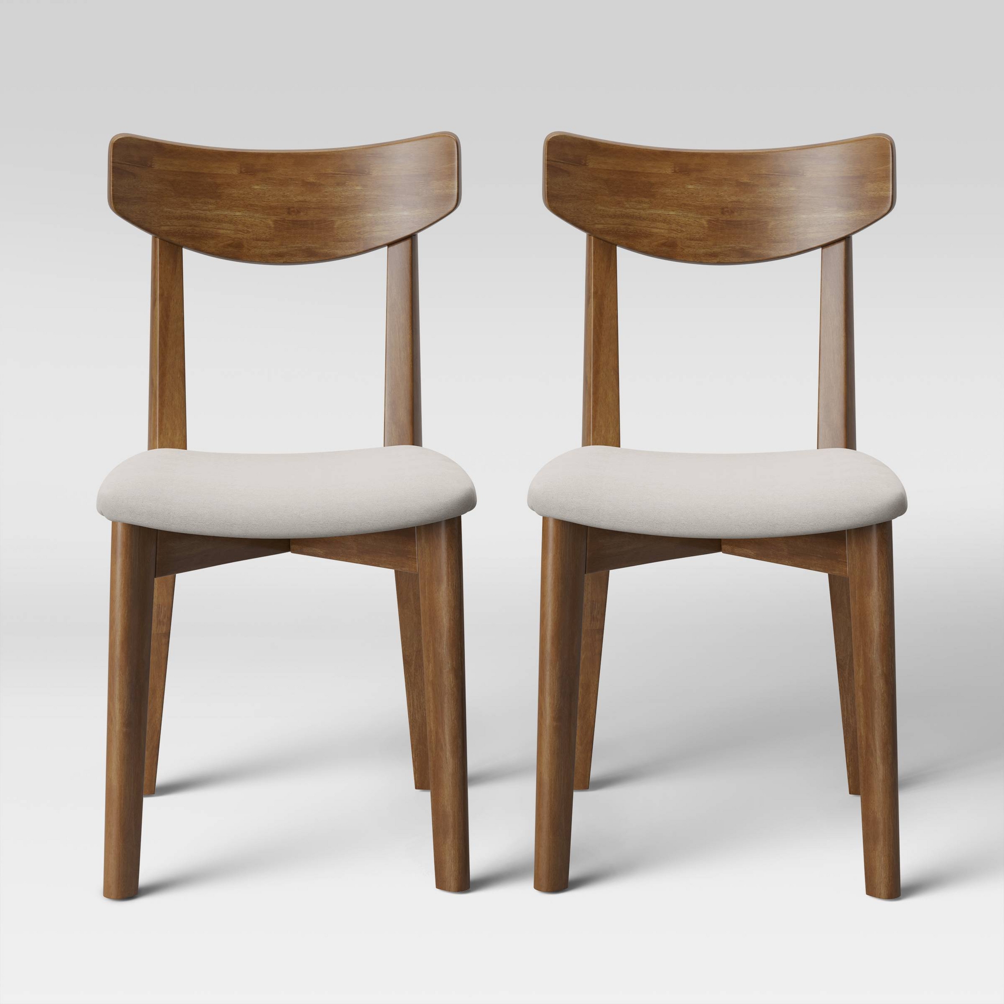 2pk Astrid Mid Century Upholstered Seat Dining Chairs Walnut - Threshold™
