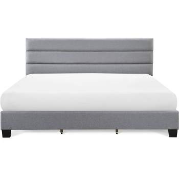 Hudson Upholstered Bed Gray - ClickDecor