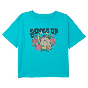 Girl's Lost Gods Saddle Up Horse Portrait Crop Top T-Shirt - 1 of 3