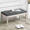 NicBex Modern 31.5" Bedroom Bench Wood Accent Stools with Button Tufted for Bedroom and Entryway - 2 of 4