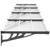vidaXL Door Canopy Black and Transparent 155.9"x35.4" Polycarbonate - 4 of 4