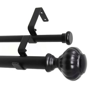 Urbanest Door Knob Flat Button 1-inch 5-8 inch Double Drapery Curtain Window Rod Set - 1 of 4