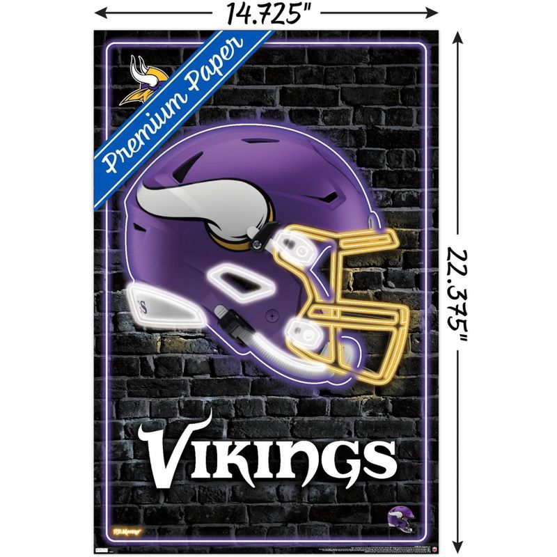 Trends International NFL Minnesota Vikings - Neon Helmet 23 Unframed Wall Poster Prints, 3 of 7