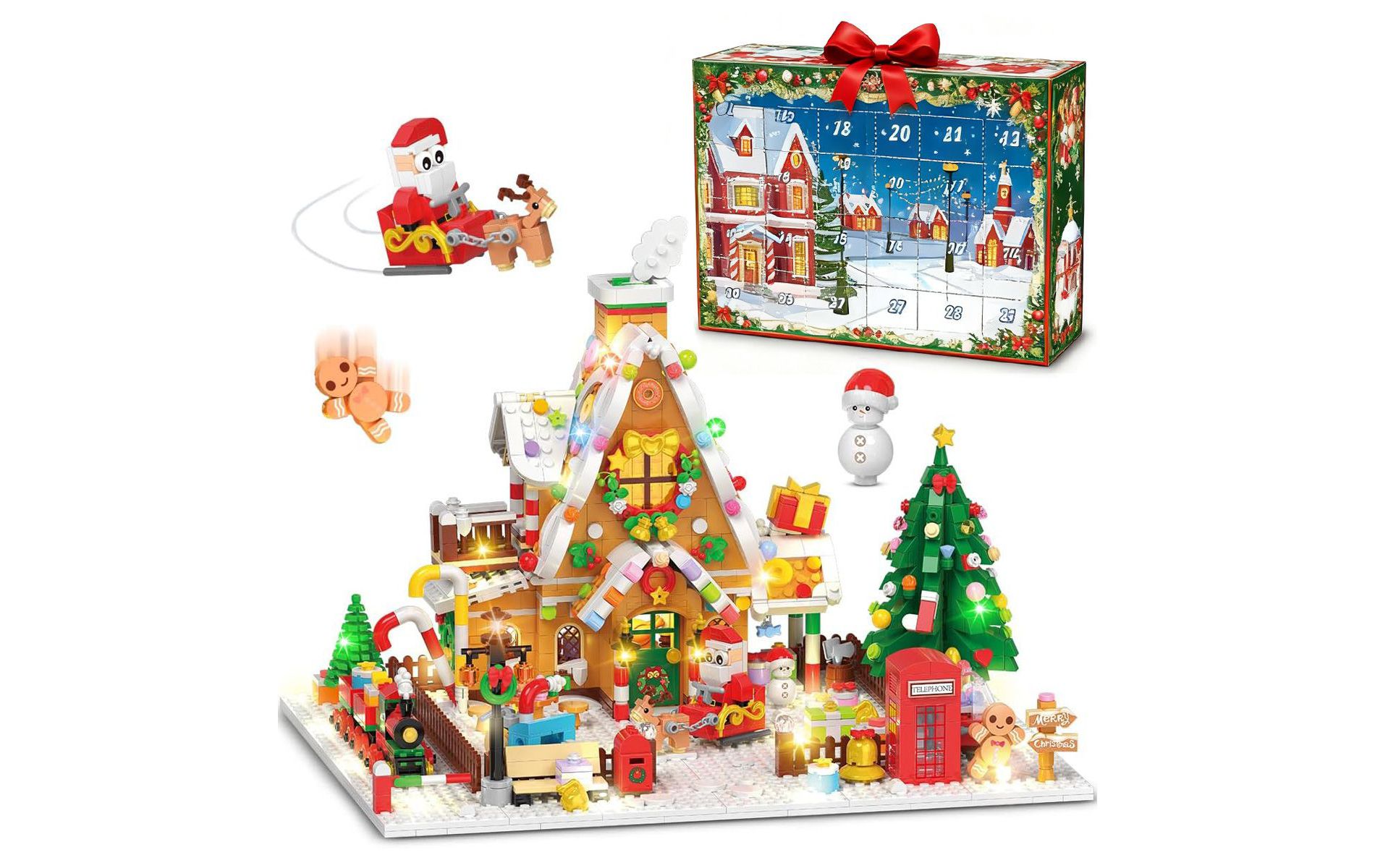 INSOON Gingerbread House Building Set 1763PC Advent Calendar Christmas Countdown Kit for Adults & Kids Ages 6+