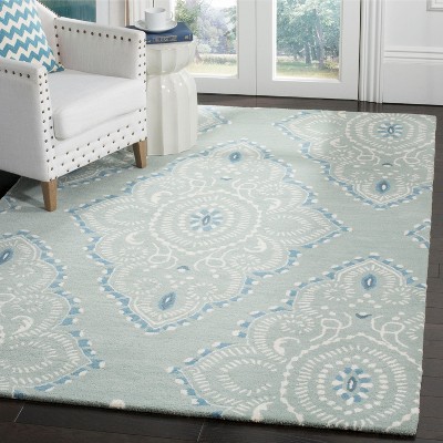 Handmade Reversible Blue Wool 6' x 9' Tufted Area Rug