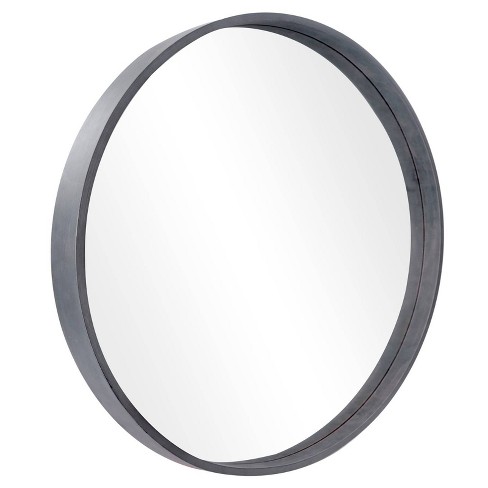 Wallbeyond 32" Wooden Round Wall Mirror Gray : Target