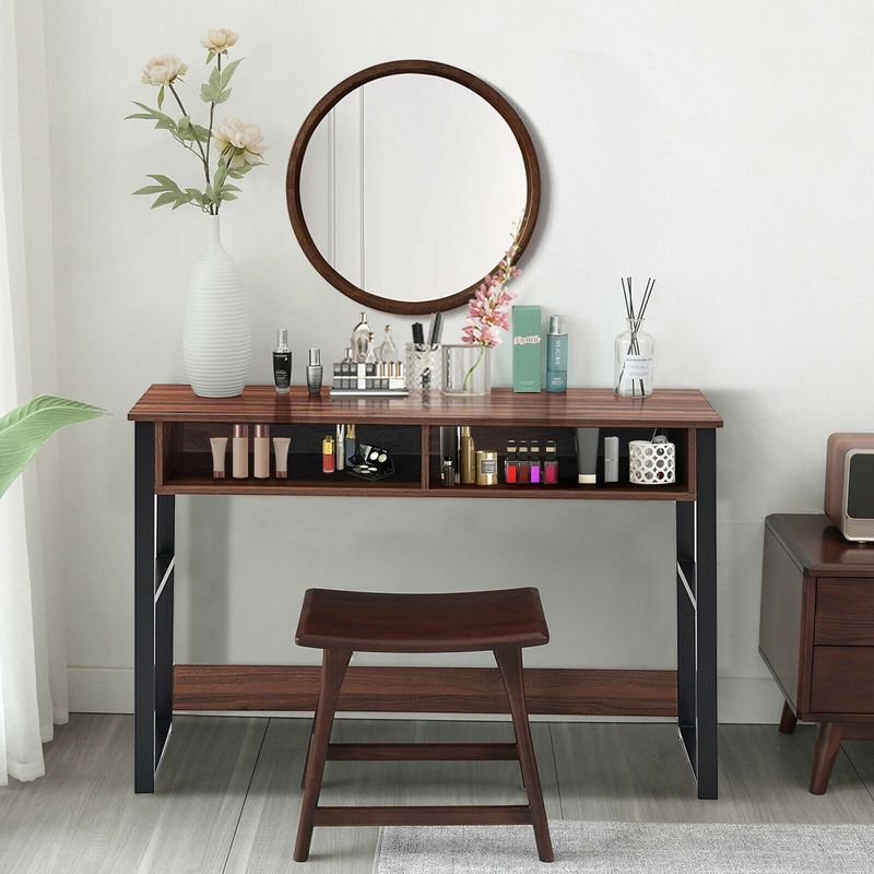 Costway Home Office Computer Desk 2 Drawers Makeup Vanity Console Table Vintage, 3 of 11