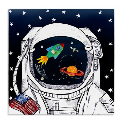 Stupell Industries US Astronaut Suit Space Galaxy Reflection