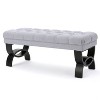 Grungis Benches with Button Tufted Diamond Stitch Design and Half-Circle Legs,Upholstered Ottoman,Ottoman Benches for Living Room,Bedroom - 4 of 4