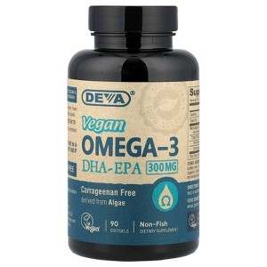 Deva Vegan Omega-3, DHA-EPA, 90 Softgels - 1 of 4