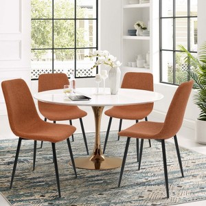 Bingo Dining Chairs Set of 4,Upholstered Dining Chair with Stainless Steel Metal Legs-Maison Boucle - 1 of 4