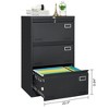 SEVOBAL Utility Storage Cabinet Lateral File Cabinet with Lock for Secure Document Organization, Black, 43"*28"*6" - 4 of 4