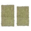Bell Flower Collection Tufted Bath Rugs, Extra Soft and Absorbent, Non-Slip Bath Mats, Machine Washable Bath Mats,, 2 Piece Set(M+L), Green - 2 of 4