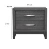 Airsurfer Two-Drawer Slate Gray Nightstand Contemporary Bedside Nightstand Bedroom Storage for Bedroom Organization - 3 of 4