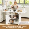 47" Wood Folding Dining Table with storage rack and cabinet - 4 of 4