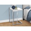 Vynxaria Contemporary C-Shaped Accent Table - Glossy White Laminate & Chrome Metal, 16" L x 18.25" W x 26.5" H - 2 of 4