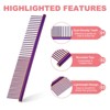 Unique Bargains Stainless Steel Rounded Ends Gentle Care Pet Comb 3 Pcs - 4 of 4