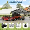 20x20FT Metal Carport, Heavy Duty Carports with Reinforced Frame and Base for All Weather, Oversized Metal Garage for Rucks, Boats, Tractors or Party - 4 of 4
