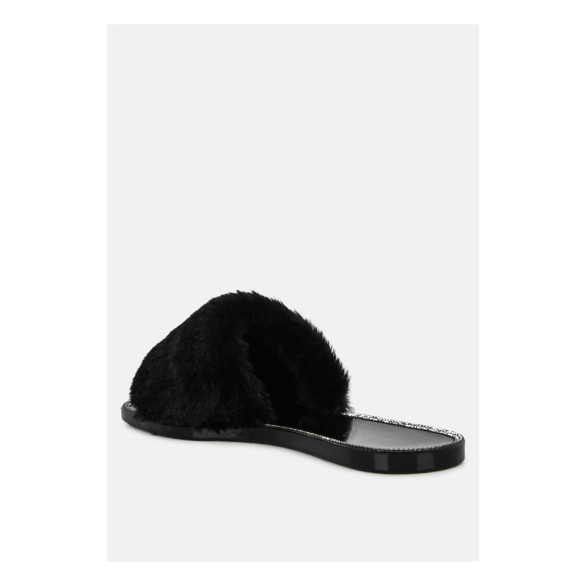 Обувь London Rag Womens Geese Faux Fur Diamante Detail Jelly Flats 8 — фото 7