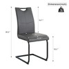 Grungis Faux Leather Armless Kitchen Chair Set of 2,Upholstered Dining Chairs with Chrome Metal Legs for Dining Room,Kitchen - 3 of 4