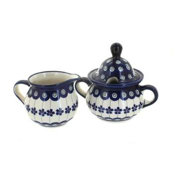 Blue Rose Polish Pottery 944-945 Zaklady Cream & Sugar Set