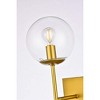 Elegant Lighting Neri 2 lights brass and clear glass wall sconce - image 4 of 4