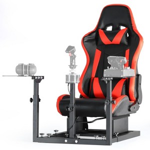 Dardoo Flight Game Cockpit With Red Seat And Racing Simulator Mount,Compatible with Thrustmaster HOTAS WARTHOG,Not Included pedal, Throttle,Joystick - 1 of 4
