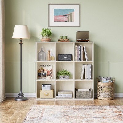 Cube Shelf Bookcase, 3-Tier Wooden Open Bookshelf, Floorstanding Storage Cabinet
