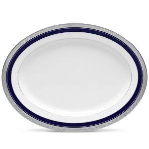 Noritake Crestwood Cobalt Platinum Large Oval Serving Platter - 1 of 2