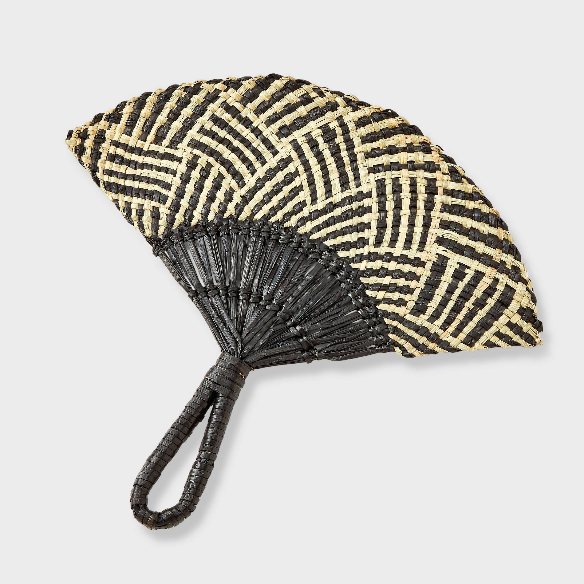 Hand Woven Straw Fan - A New Day™ Black