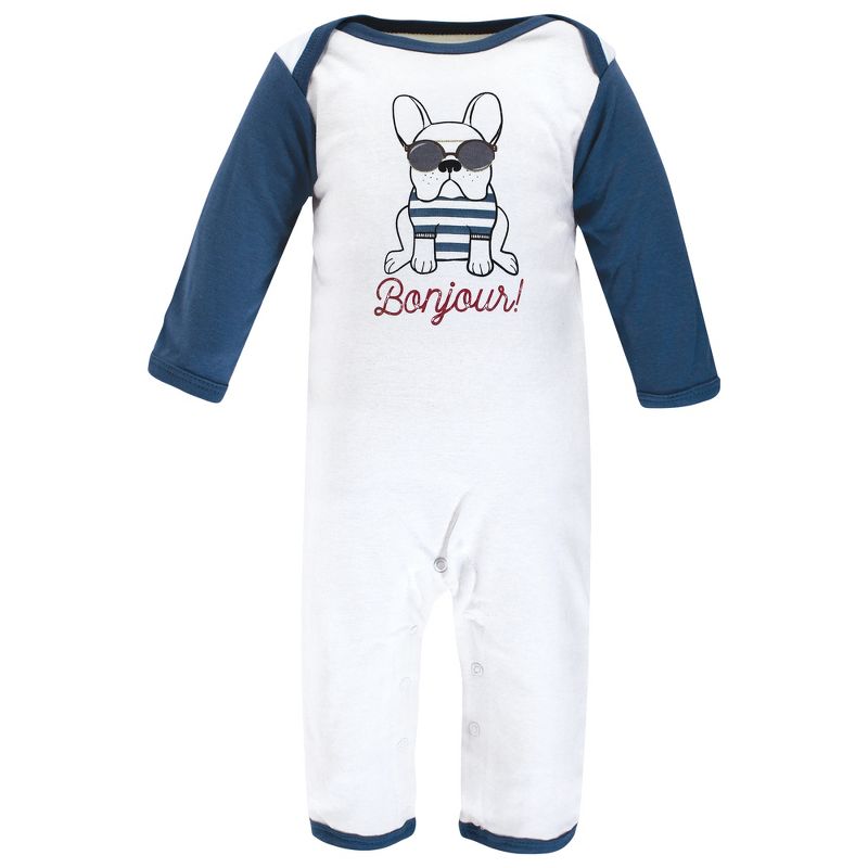 Hudson Baby Infant Boy Cotton Coveralls, French Dog, 4 of 7