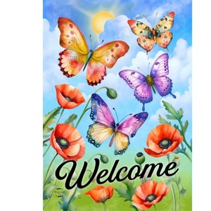 Briarwood Lane Spring Garden Flag 12x18 For Outdoor Butterflies and Poppies Welcome For Spring Garden Flag Flags For Outside - 1 of 4