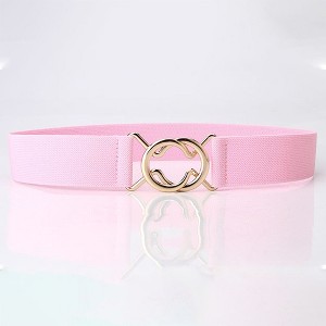Anna-Kaci Women's Stylish Elastic Waist Belt with Golden O - Ring Buckle - 1 of 4