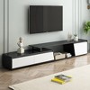 Modern Minimalist Rectangle Extendable TV Stand Wooden TV Cabinet With 2 Drawers 1 Cabinet Easy Assembly Entertainment Center TV Stand - 2 of 4