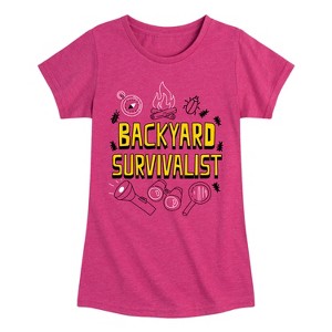 Girls' - Instant Message - Backyard Survivalist Fitted Short Sleeve Graphic T-Shirt - 1 of 4