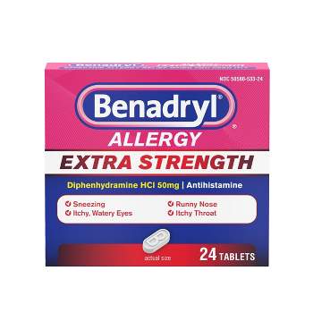 Benadryl Diphenhydramine Extra Strength Allergy and Sinus Treatment - 24ct