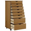 vidaXL MOSS 8-Drawer Chest with Wheels, Solid Pinewood, 20.9"x15.4"x40.6", Honey Brown - 4 of 4
