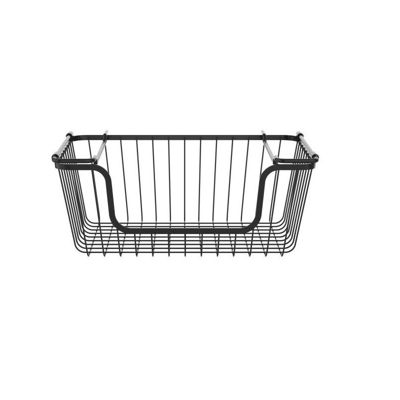 Oceanstar Stackable Metal Wire Storage Basket Set for Pantry, Countertop, Kitchen or Bathroom – Black, Set of 2, 4 of 10
