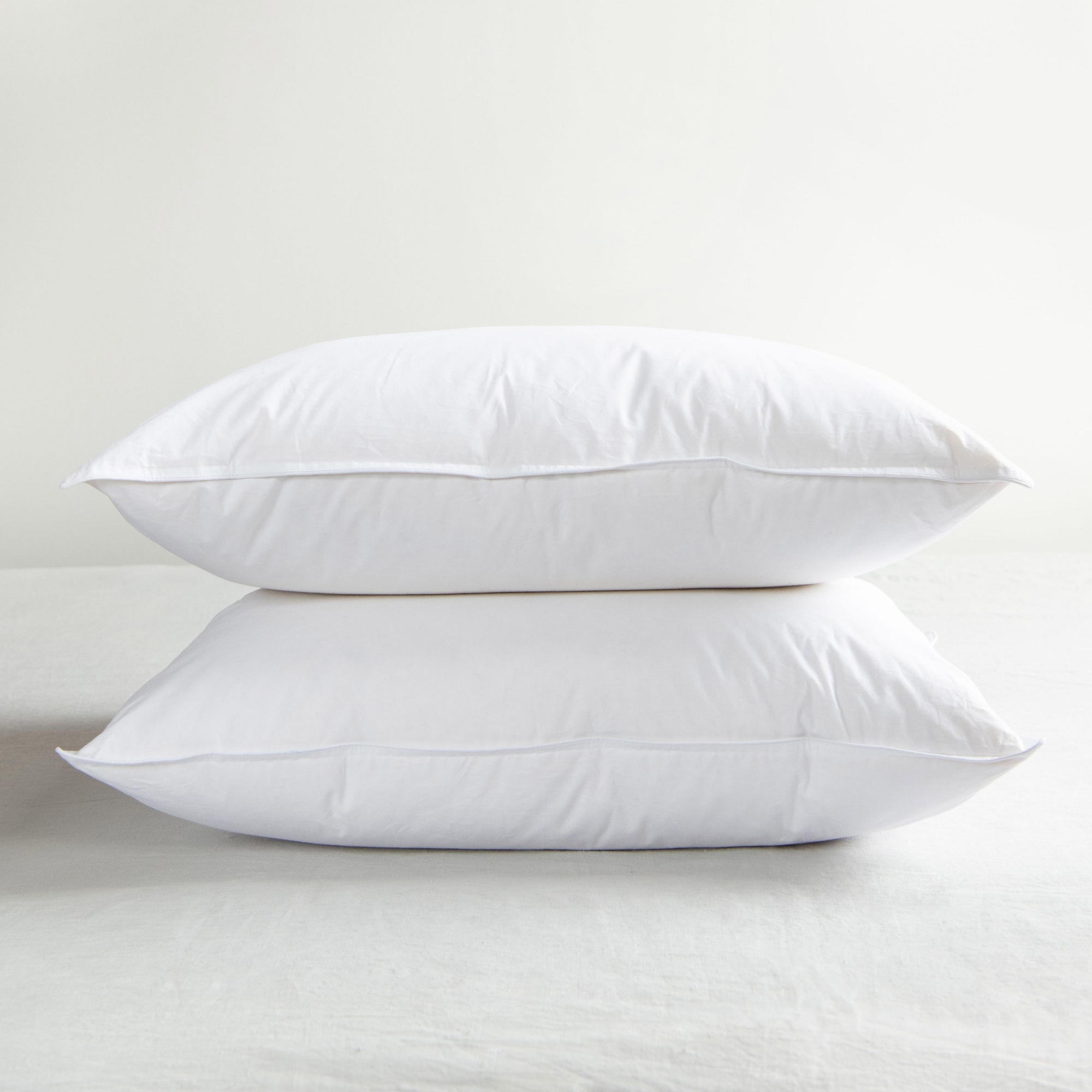 2 Pack Soft White Duck Feather & Down Bed Pillow - Standard/Queen | BOKSER HOME